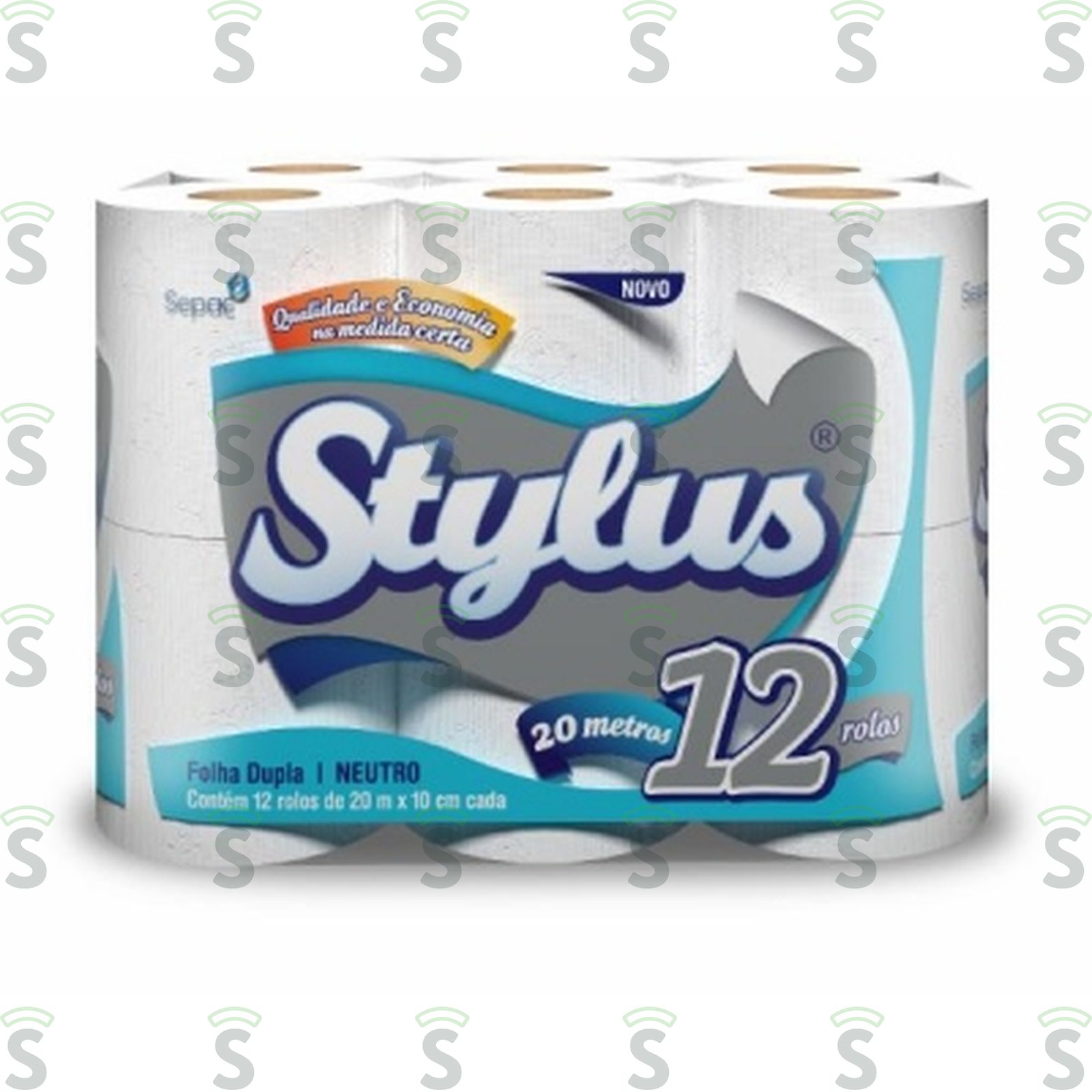 Papel Higiênico Stylus Folha Dupla Neutro 6 20m 12 Unidades