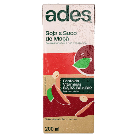 Bebida de Soja Ades 200ml - Maçã - TP