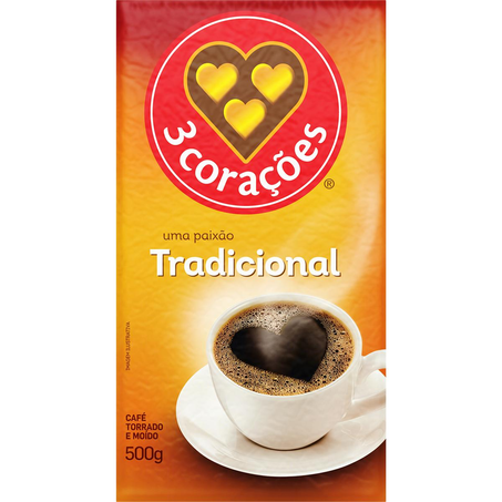Café 3 Corações 500g - Tradicional - A Vácuo