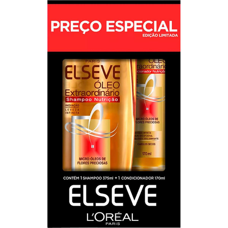 Conjunto Elseve 375ml - Shampoo + 170ml - Condicionador - Óleo Extraordinário