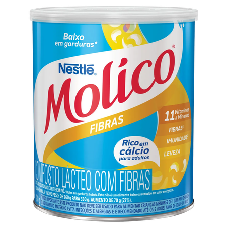 Composto Lácteo Nestlé Molico Desnatado Fibras Lata 330g 
 