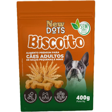 Biscoito para Cães New Dots 400g - Raças Pequenas/ Médias