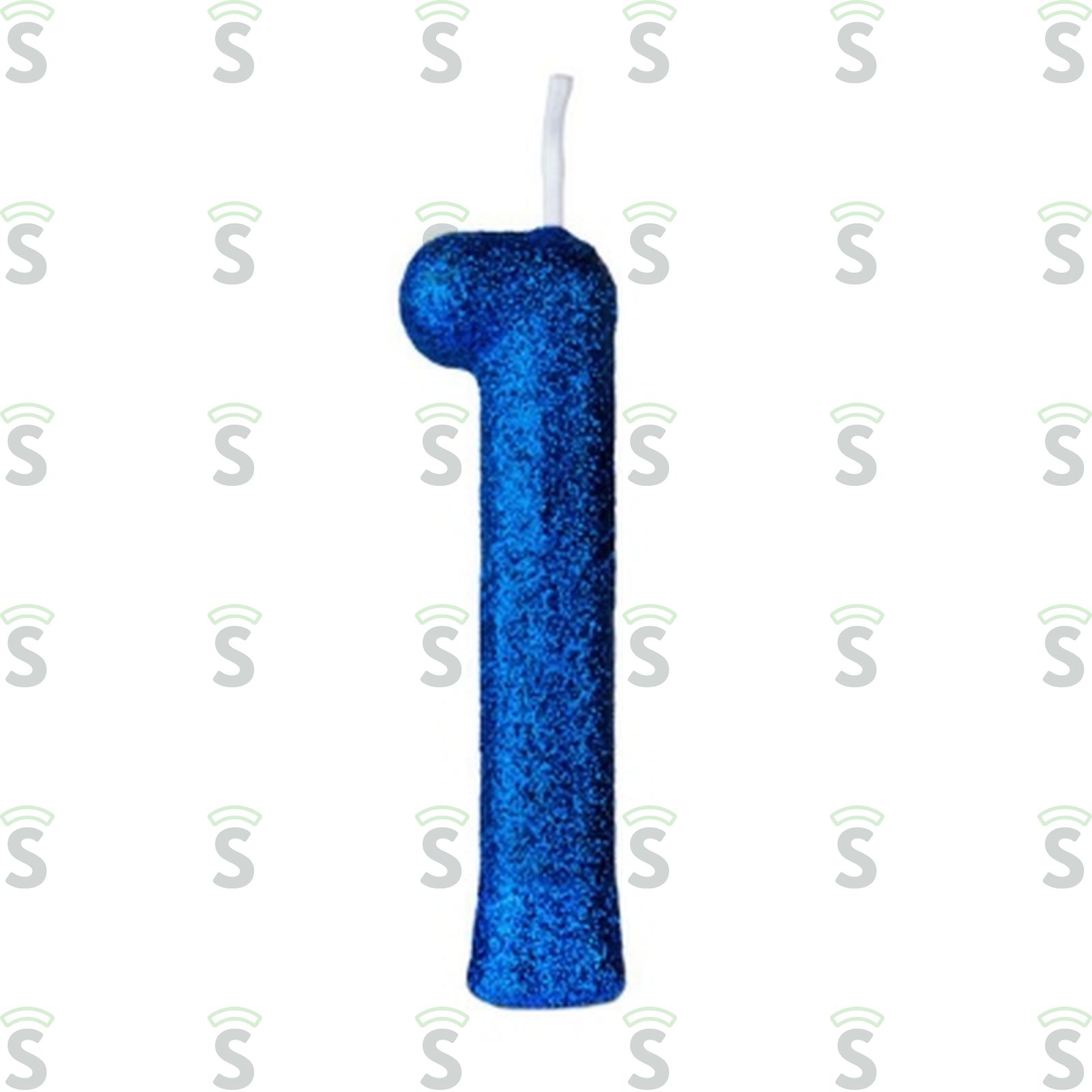 Vela de Aniversário Regina Cintilante Azul Nº1 Embalagem 1UN