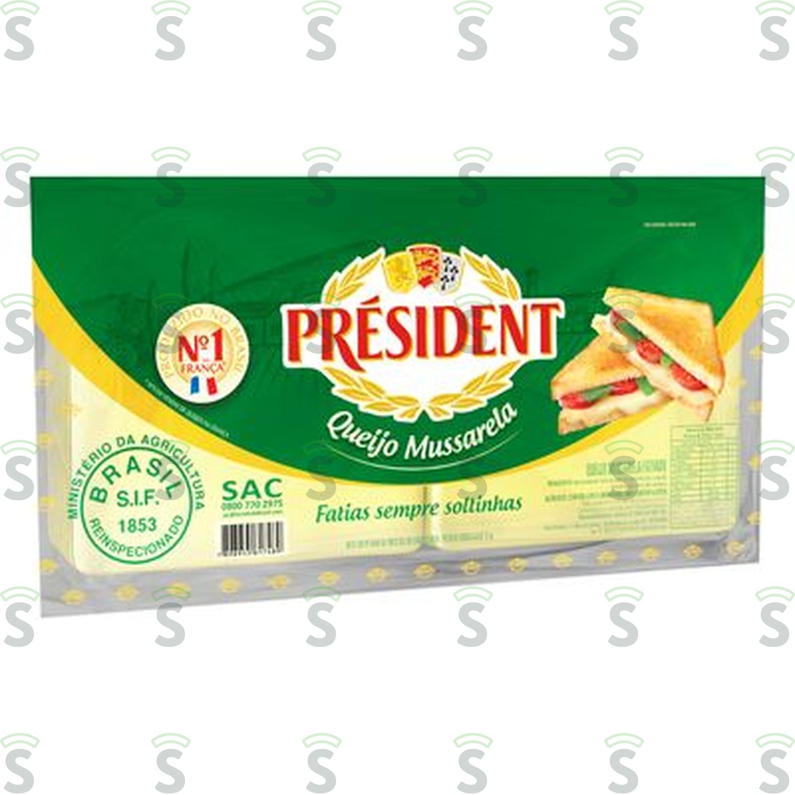 Queijo Mussarela President Fatiado Embalagem 1KG