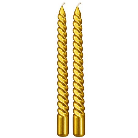 Vela Castiçal Tocatta Com 2 unidades - Espiral - Dourada - Ref. 38222