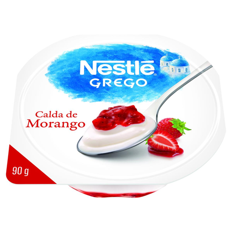 Iogurte Grego Nestlé 90g - Com Calda de Morango
