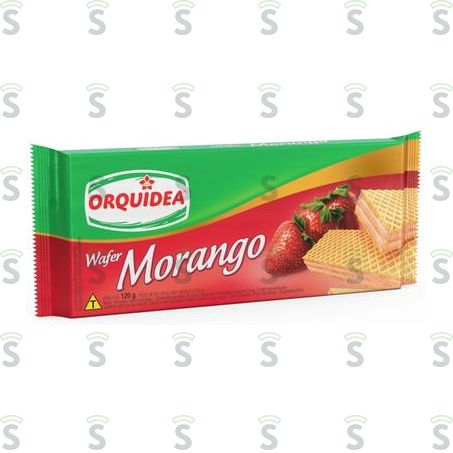  Biscoito Orquidea Wafer Morango 120g