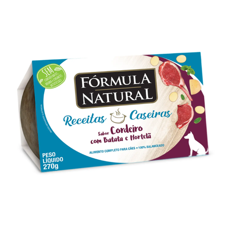 Ração Úmida Fórmula Natural Receita Caseira Cães Cordeiro com Batata e Hortelã 270g