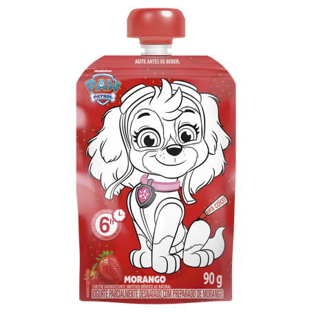 Iogurte Elegê Paw Patrol Desnatado Morango Squeeze 90g 
  360-3
