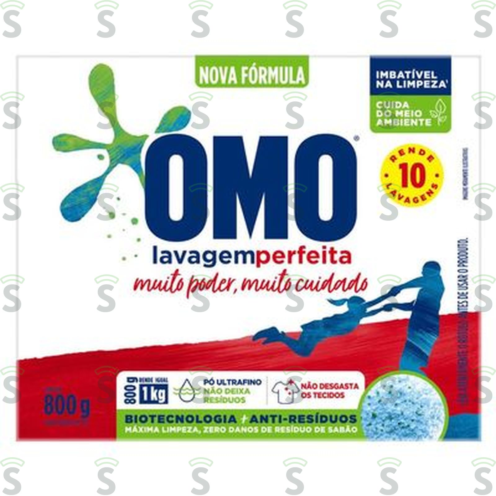 Lava Roupas em Pó Omo Lavagem Perfeita Caixa 800gr