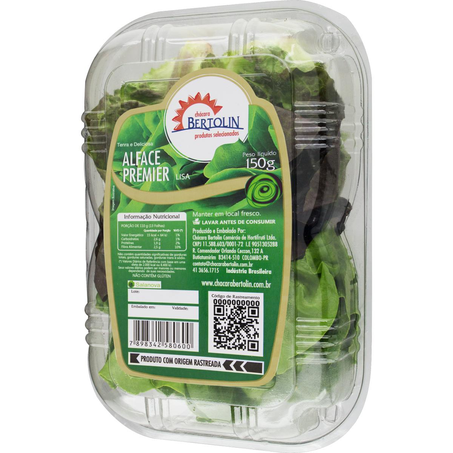 Alface Lisa Bertolin 150g - Premier - Bandeja