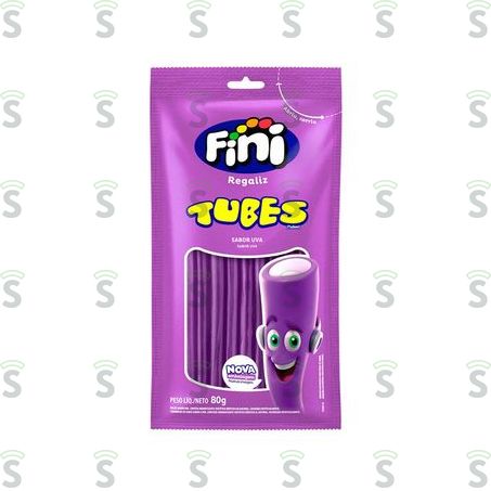  Bala Fini Regaliz Tubes Uva 80g