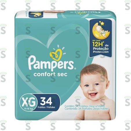  Fralda Pampers Total Conf Mega Xg 34