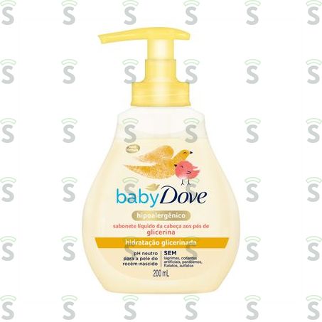  Sabonete Líquido Baby Dove Hidratação Glicerinada da Cabeça Aos Pés Frasco 200ml