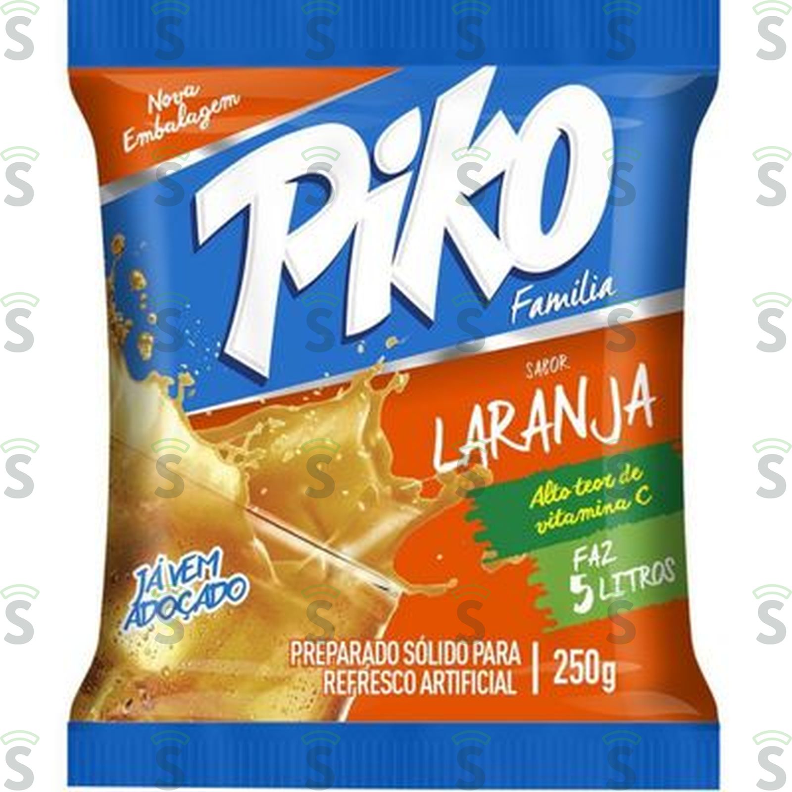 Refresco em Pó Piko Laranja Embalagem 250G