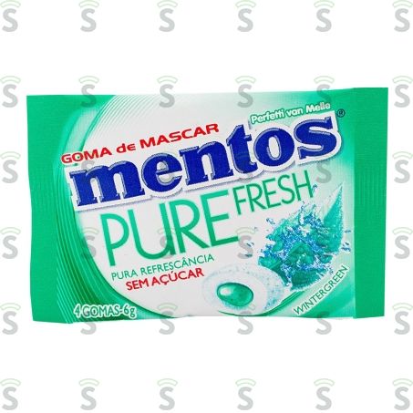  Goma de Mascar Mentos Pure Fresh Wintergreen Sachê 6g