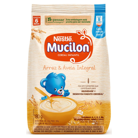 Mucilon 180g - Arroz/ Aveia - Sachê
