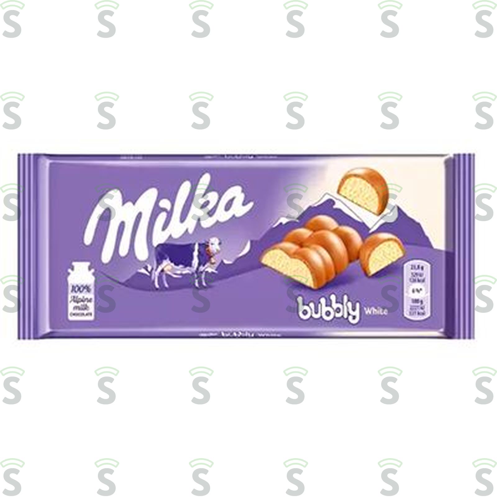 Milka-chocolate 95g bubbly white