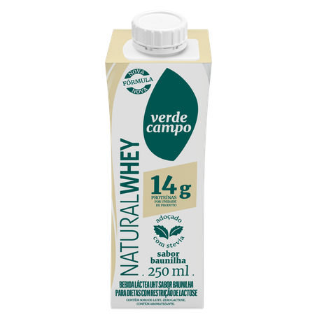Bebida Láctea Verde Campo 14g Protein Zero Lactose Baunilha Caixa 250ml 
 
