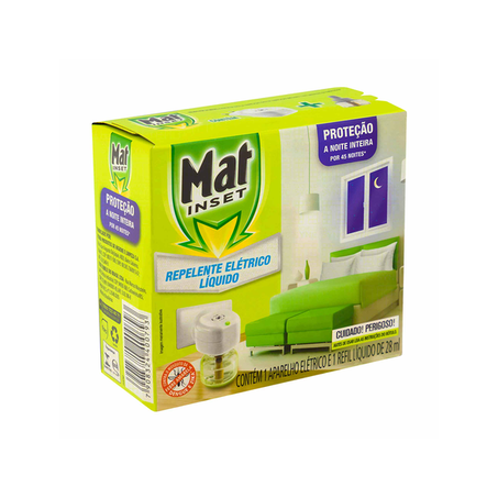 Inseticida mat inset aparelho elétrico+ refil liquido 45 noites