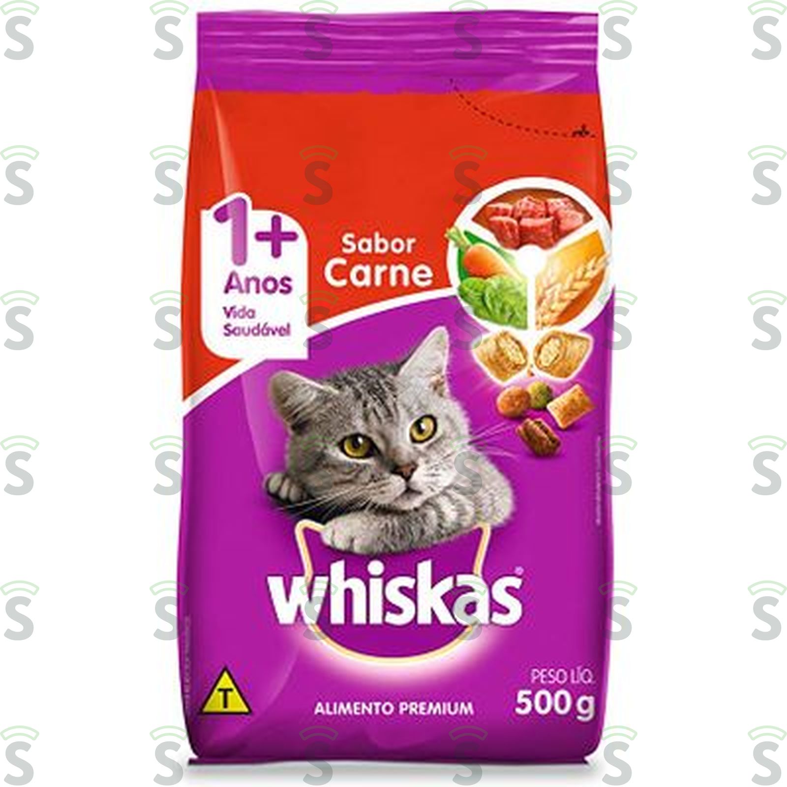 Whiskas-alimento 500g carne 1+