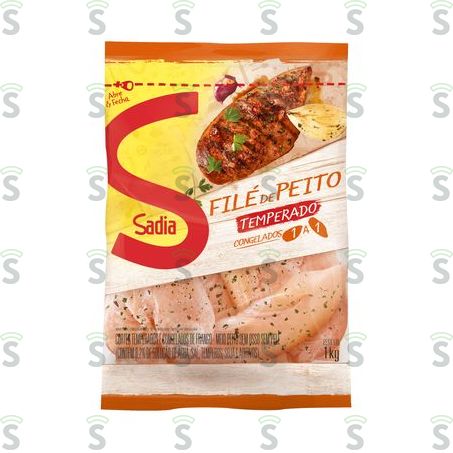  Filé de Frango Temperado Congelado Sadia Embalagem 1kg