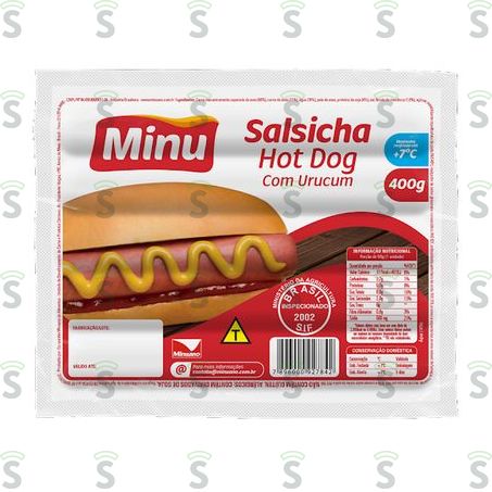  Salsicha Minuano Hot Dog Urucum 400g
