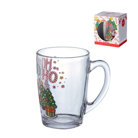 CANECA DE VIDRO HAUSKRAFT NOEL ÁRVORE 350ML REF.CANC673
