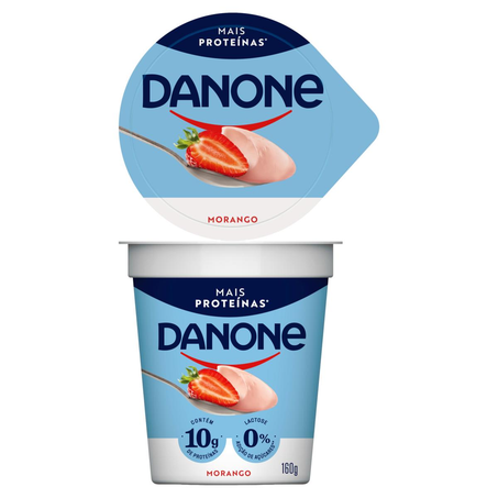 Iogurte Natural Danone 160g - 10g Proteína - Morango