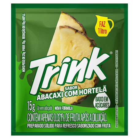 Refresco em Pó Trink 15g - Abacaxi com Hortelã