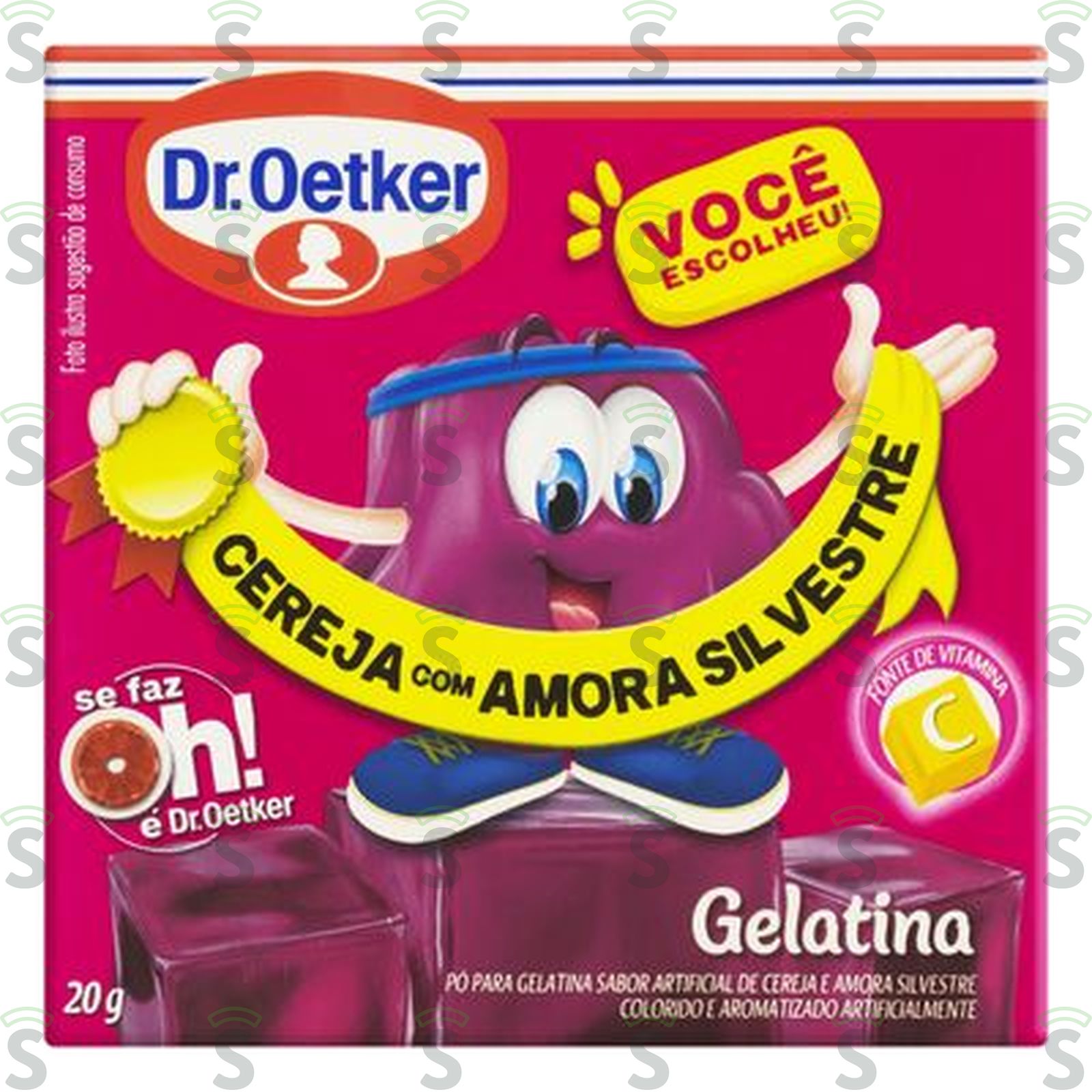 Gelatina Dr.oetker Sabor Cereja e Amora Silvestre Caixa 20gr