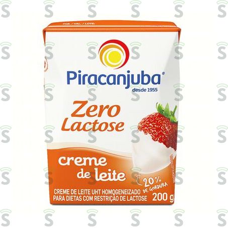  Creme de Leite Uht Homogeneizado Piracanjuba Zero Lactose Caixa 200gr
