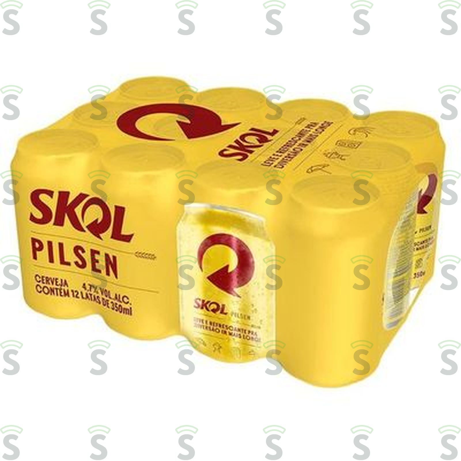 Cerveja Skol Pilsen Lata 350ml - Pacote com 12un - 4.2lt
