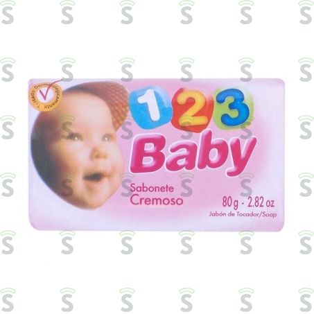  Sabonete 123 Baby Rosa Unidade 80g