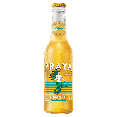 Cerveja Praya 330ml - Puro Malte - Sem Glúten - Long Neck