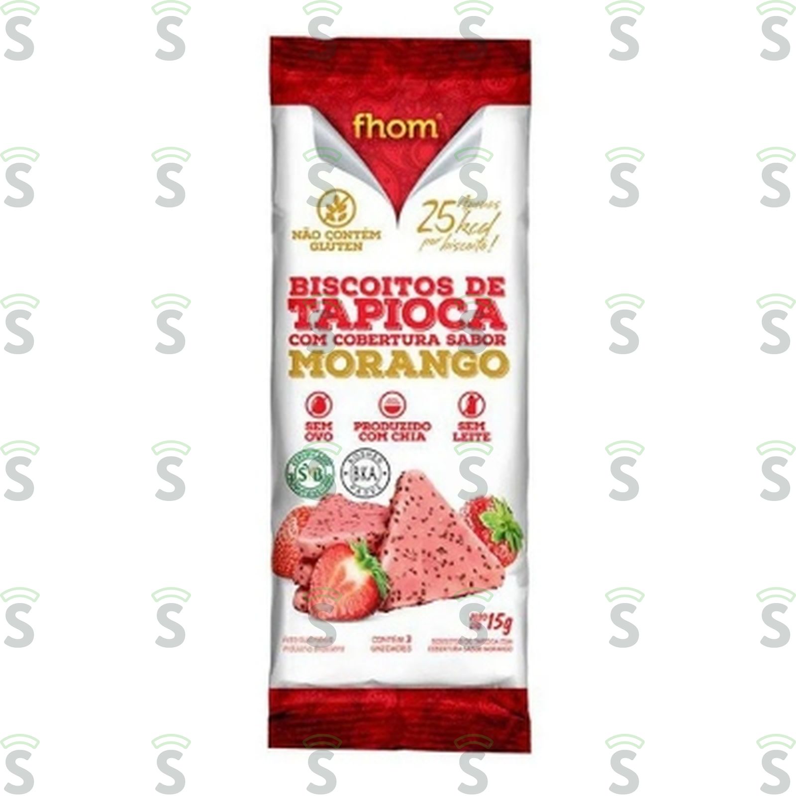 Biscoito de Tapioca Fhom Morango Embalagem 15G