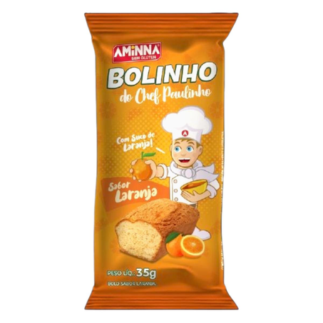 Bolinho Aminna 35g - Laranja - Sem Glúten