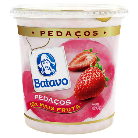 Iogurte Batavo 450g - Pedaços de Fruta - Morango
