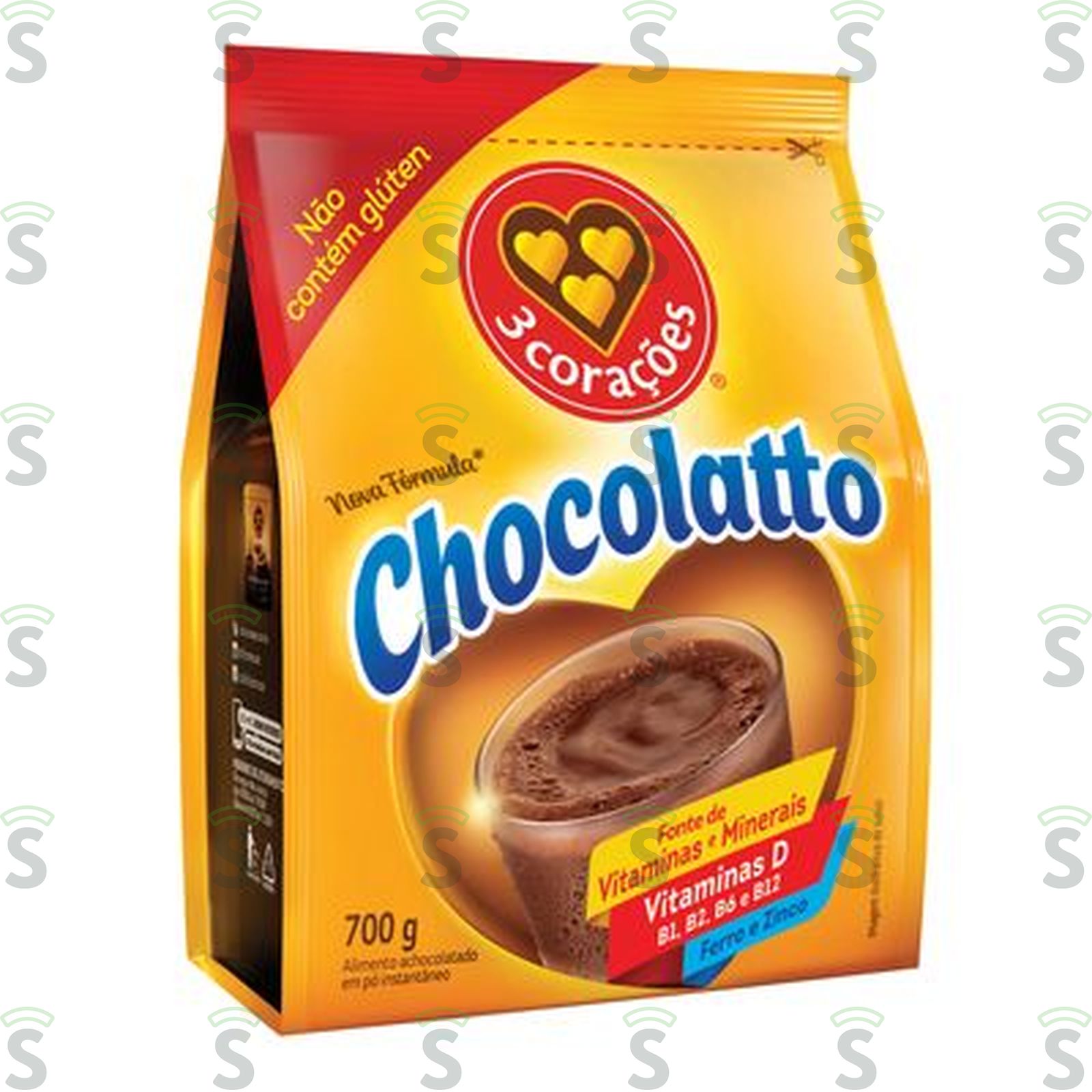 Achocolatado em Pó 3 Corações Chocolatto Sachê 700G