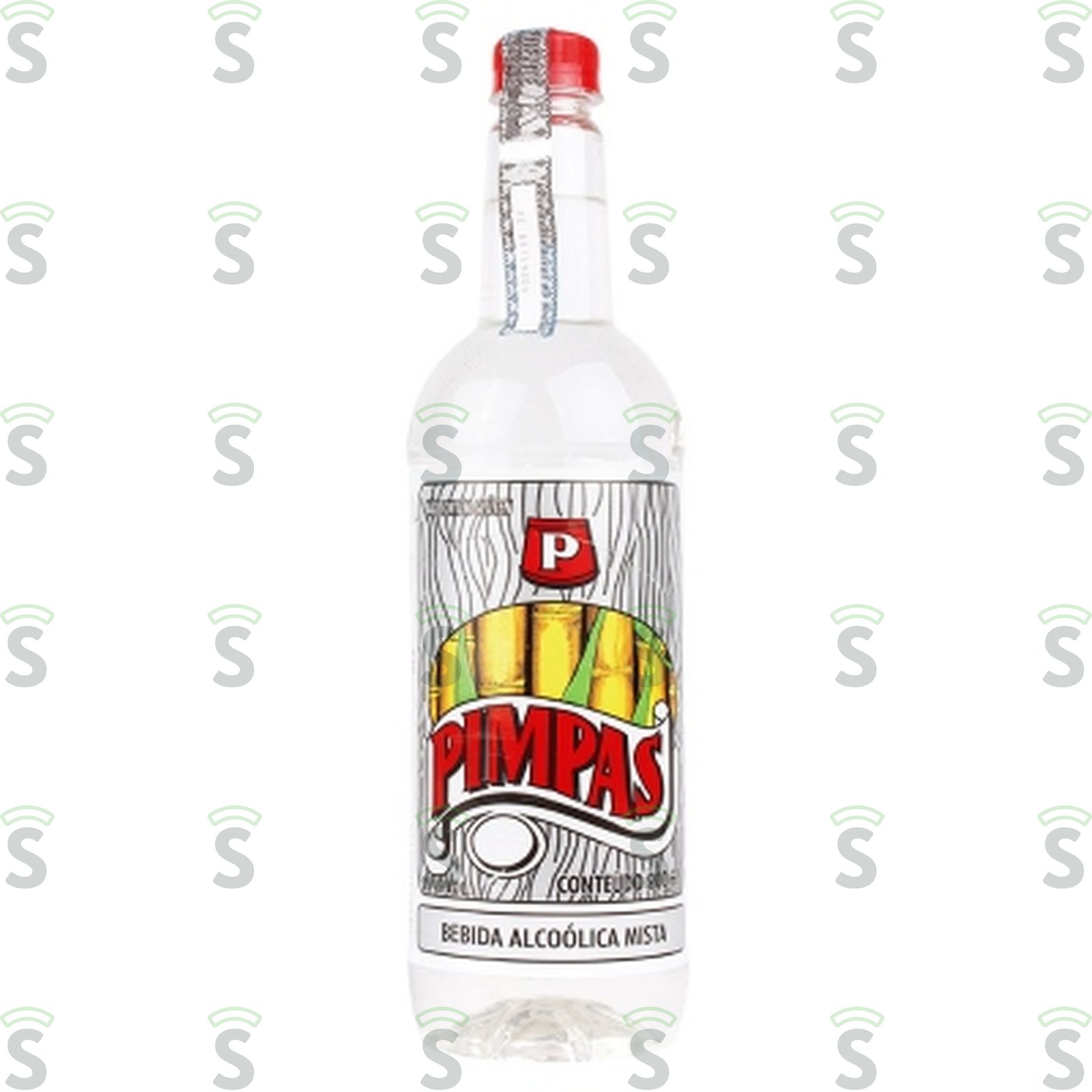 Aguardente Caninha Pimpas Prata Garrafa 900ml