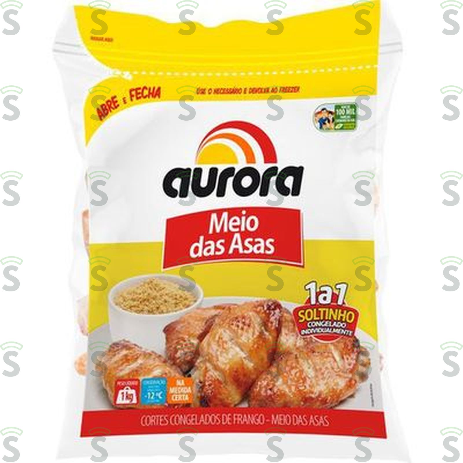 Aurora-frango saco 1kg meio da asa
