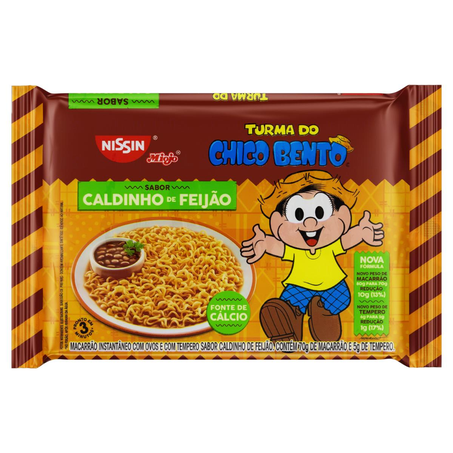 Massa Instantânea Nissin 75g - Chico Bento - Caldinho de Feijão