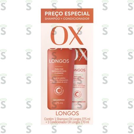  Kit Shampoo + Condicionador Ox Cosméticos Cosméticos Longos Caixa Com 2un - 545ml