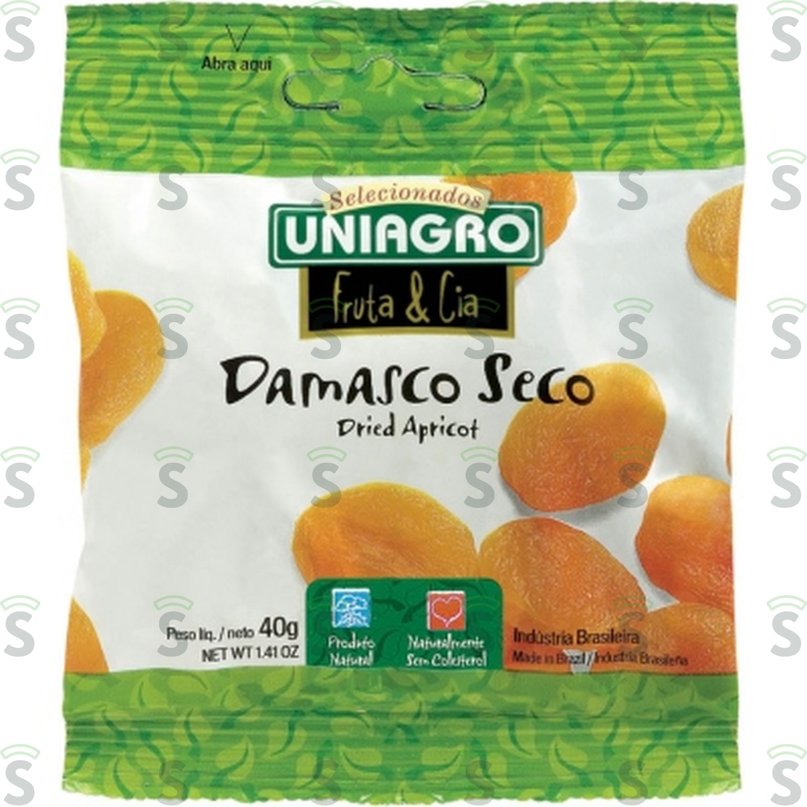 Damasco Seco Uniagro Embalagem 40G