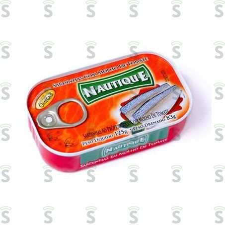  Sardinha Com Molho de Tomate Nautique Lata 125g