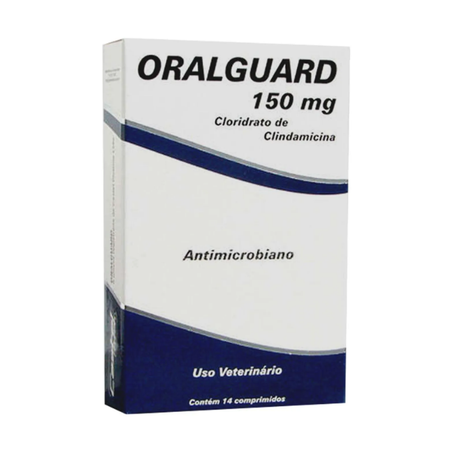 Oralguard 150mg antibiótico para saúde bucal de cães 14 comprimidos
