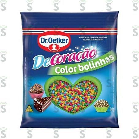  Confeito Bolinha Colorida Chocolate Dr Oetker Embalagem 80g