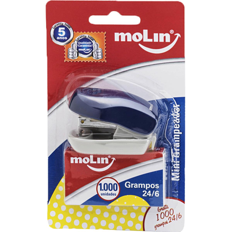 Minigrampeador Molin Com 1.000 Grampos
