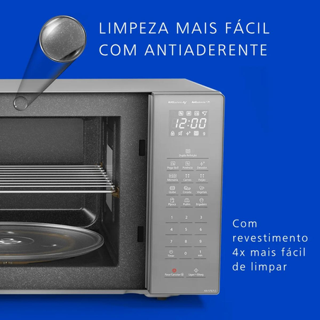 Forno Micro-ondas Panasonic N-ST67 127V - Capacidade de 34 Litros - Inox - Potência de 900W
