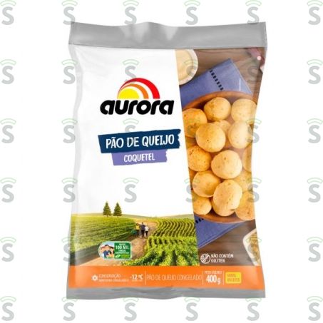  Pão de Queijo Aurora Congelado Coquetel Pacote 400g